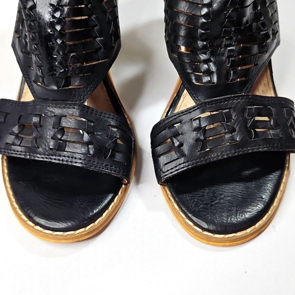 MI.IM Keshia Heeled Sandal Black Genuine Leather Size 8.5 - Picture 4 of 8